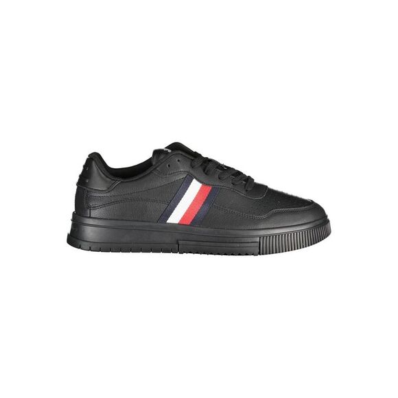Tommy Hilfiger Black Leather Men's Men's Sneaker